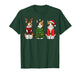 Retro Christmas Calico Cat Santa Reindeer T-Shirt