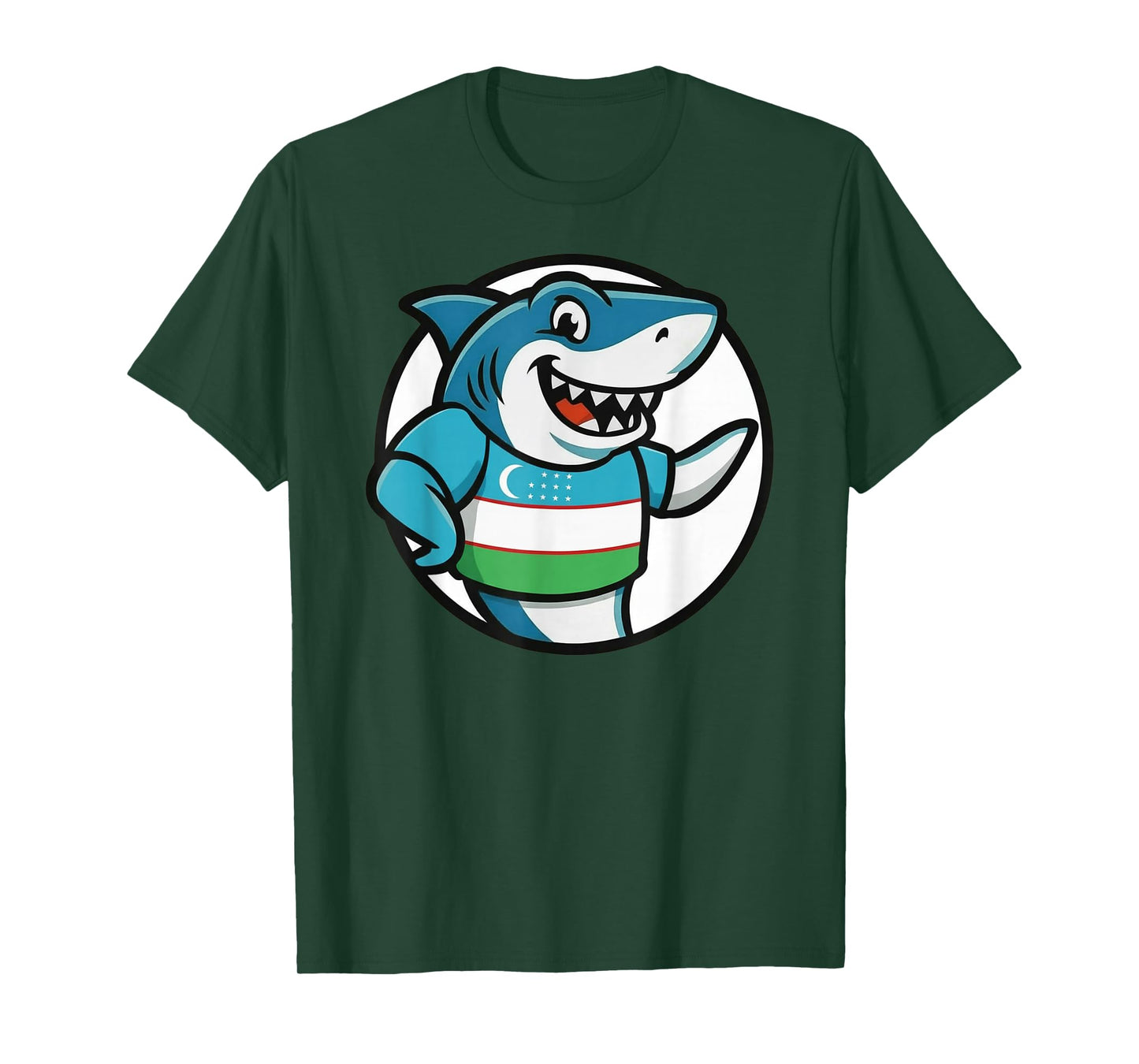 Uzbekistan Flag Shark Funny Uzbek T-Shirt