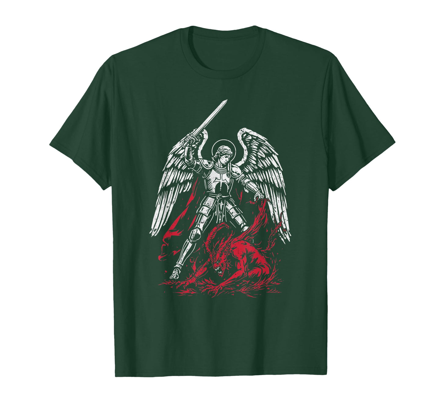 St Michael The Archangel Defeats Satan Catholic T-Shirt