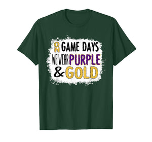 Retro Purple and Gold School or College Sport Game Day Group T-Shirt