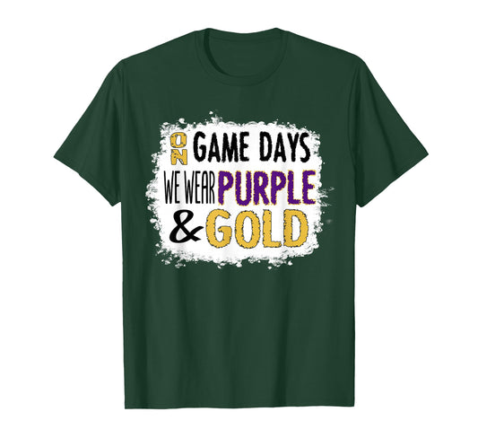 Retro Purple and Gold School or College Sport Game Day Group T-Shirt