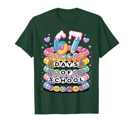 67 Days of School Meme Friendship Bracelets 100 Days Smarter T-Shirt