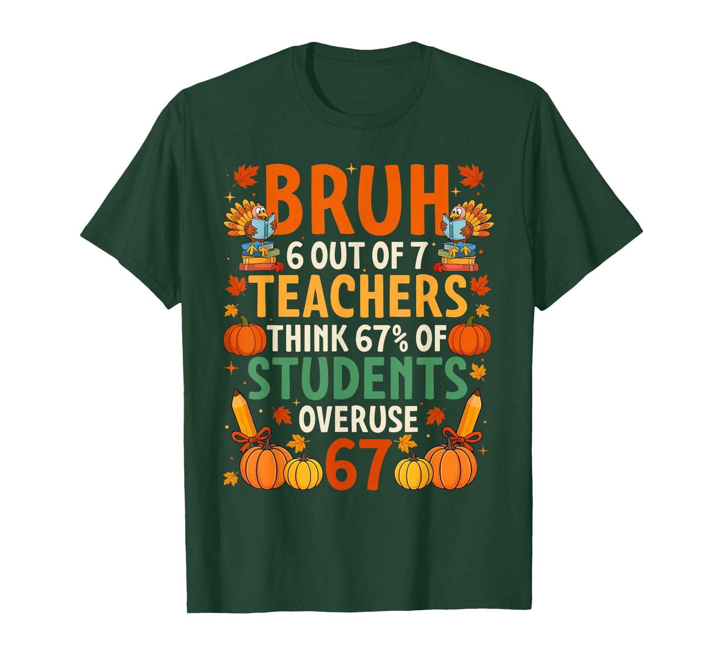 6 Out of 7 Teachers Think 67% of Students Overuse 67 T-Shirt