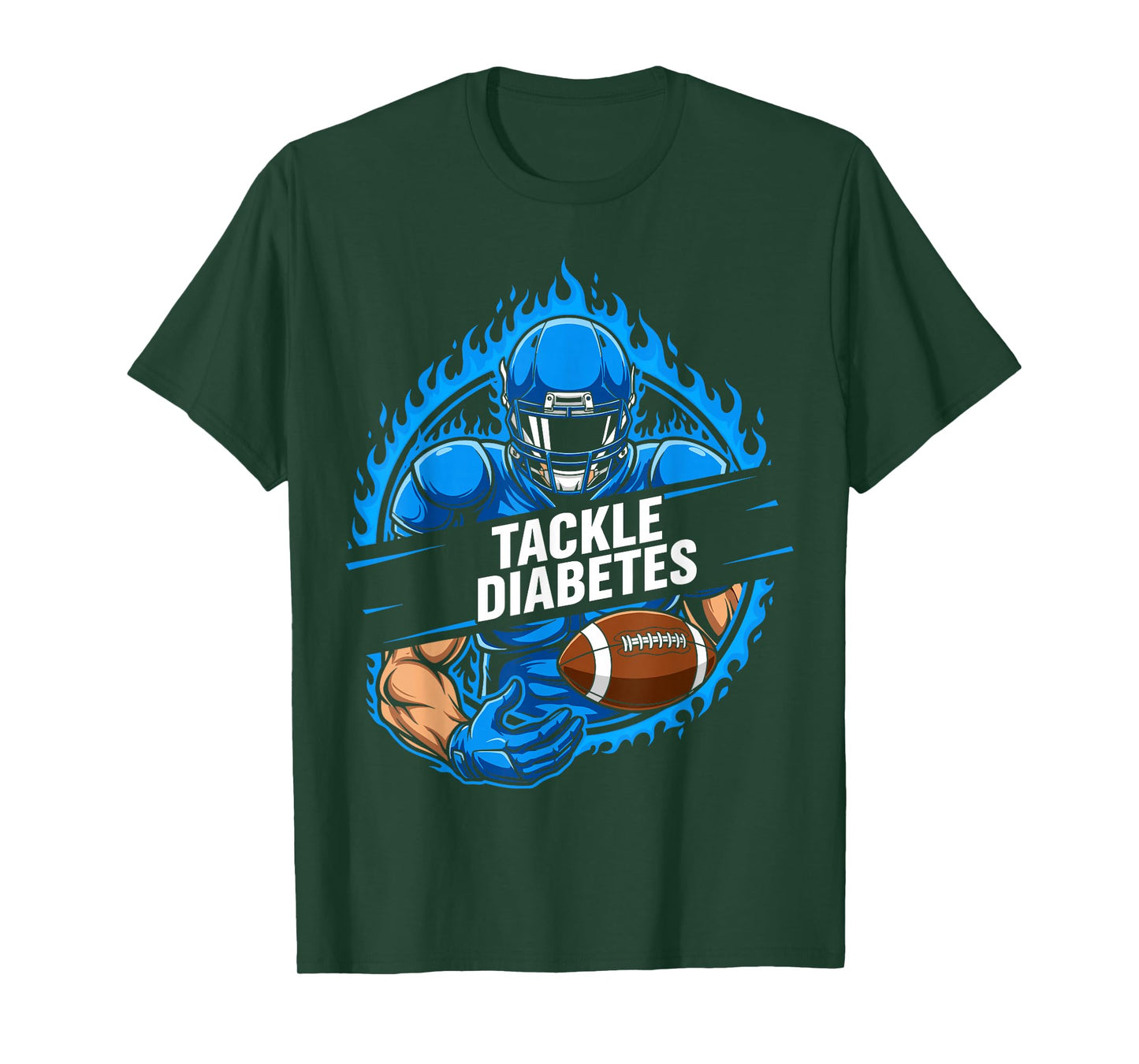 Funny Type 1 Football Support Tackle Diabetes Awareness T-Shirt