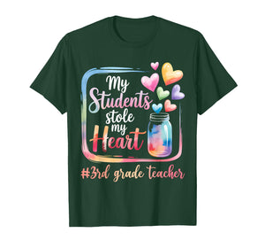 My Student Stole My Heart 3rd Grade Teacher Valentine Womens T-Shirt