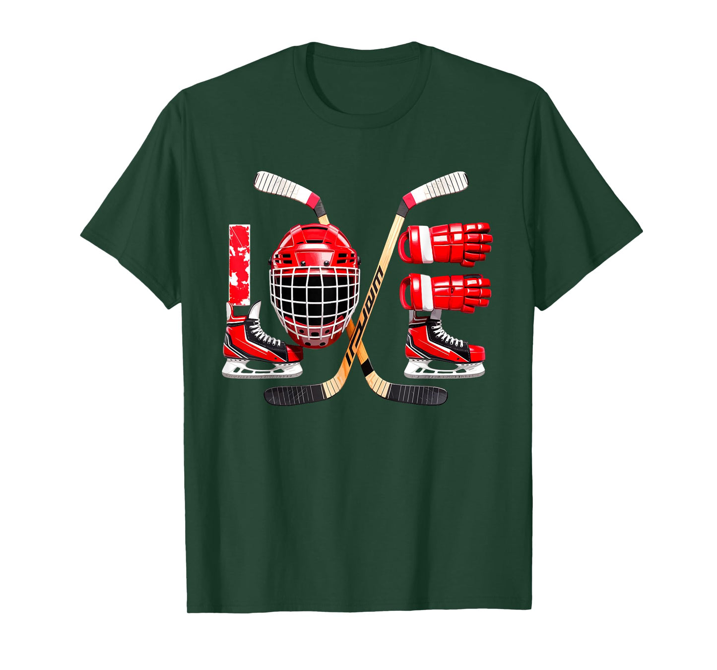 Valentines Day Love Ice Hockey Items Men Boys Kids Teens T-Shirt