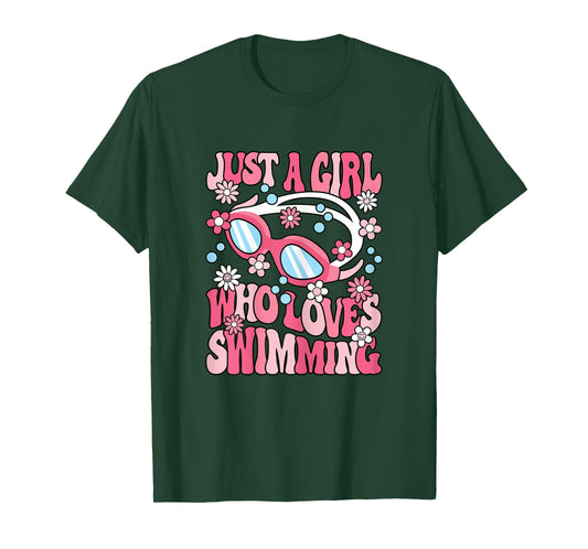 Just A Girl Who Loves Swimming Swim Swimmer Girls Kids T-Shirt