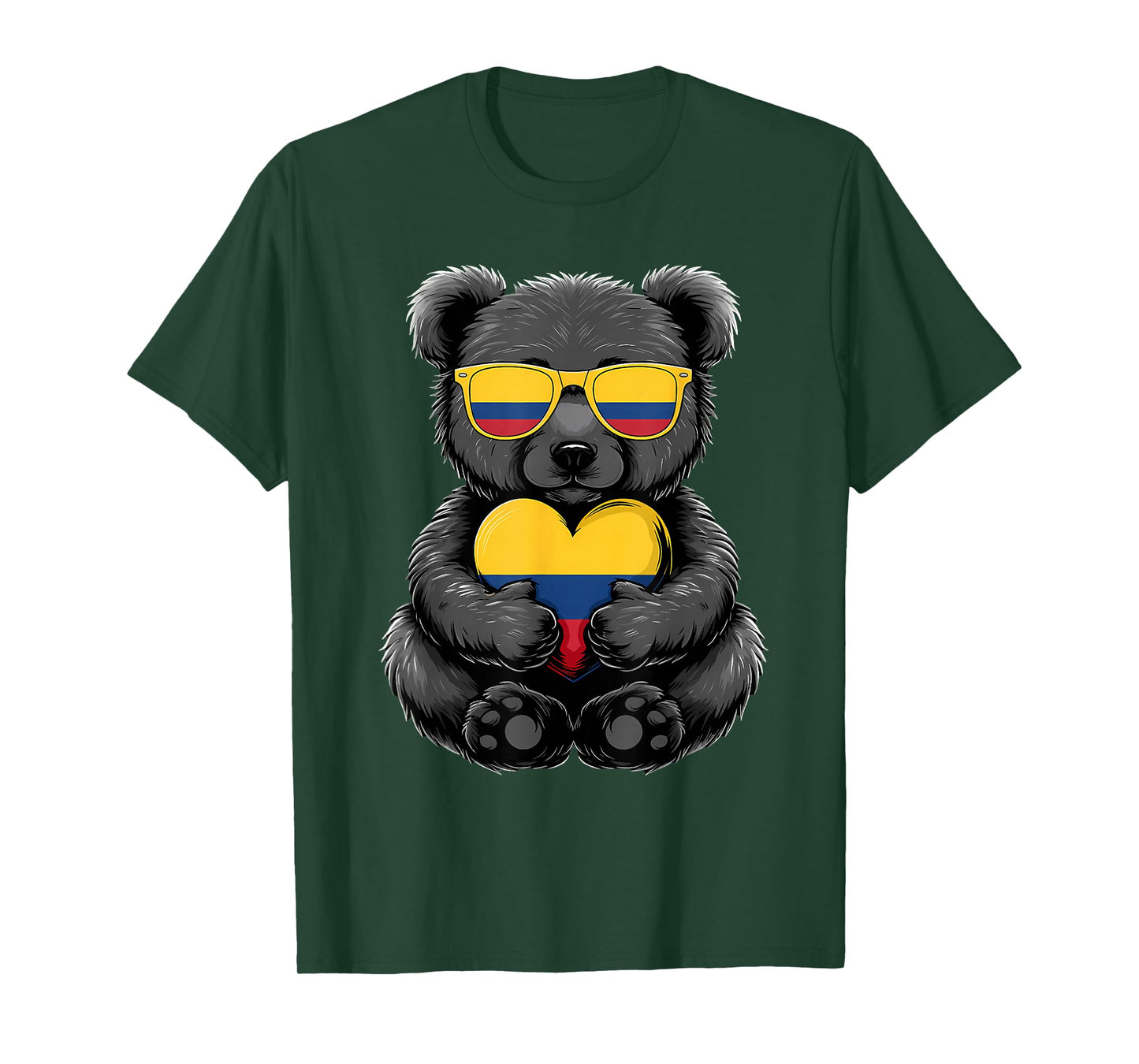 Colombia Flag Bear Colombian Pride Colombian Roots T-Shirt