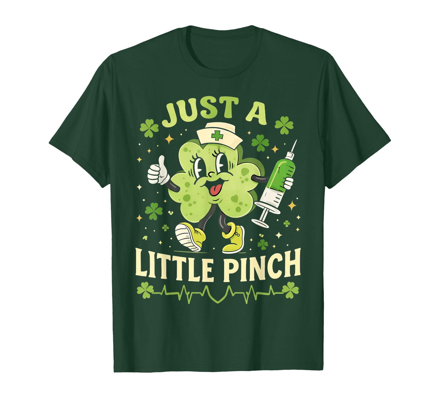 Just A Little Pinch Nurse St Patrick's Day Shamrock Irish T-Shirt
