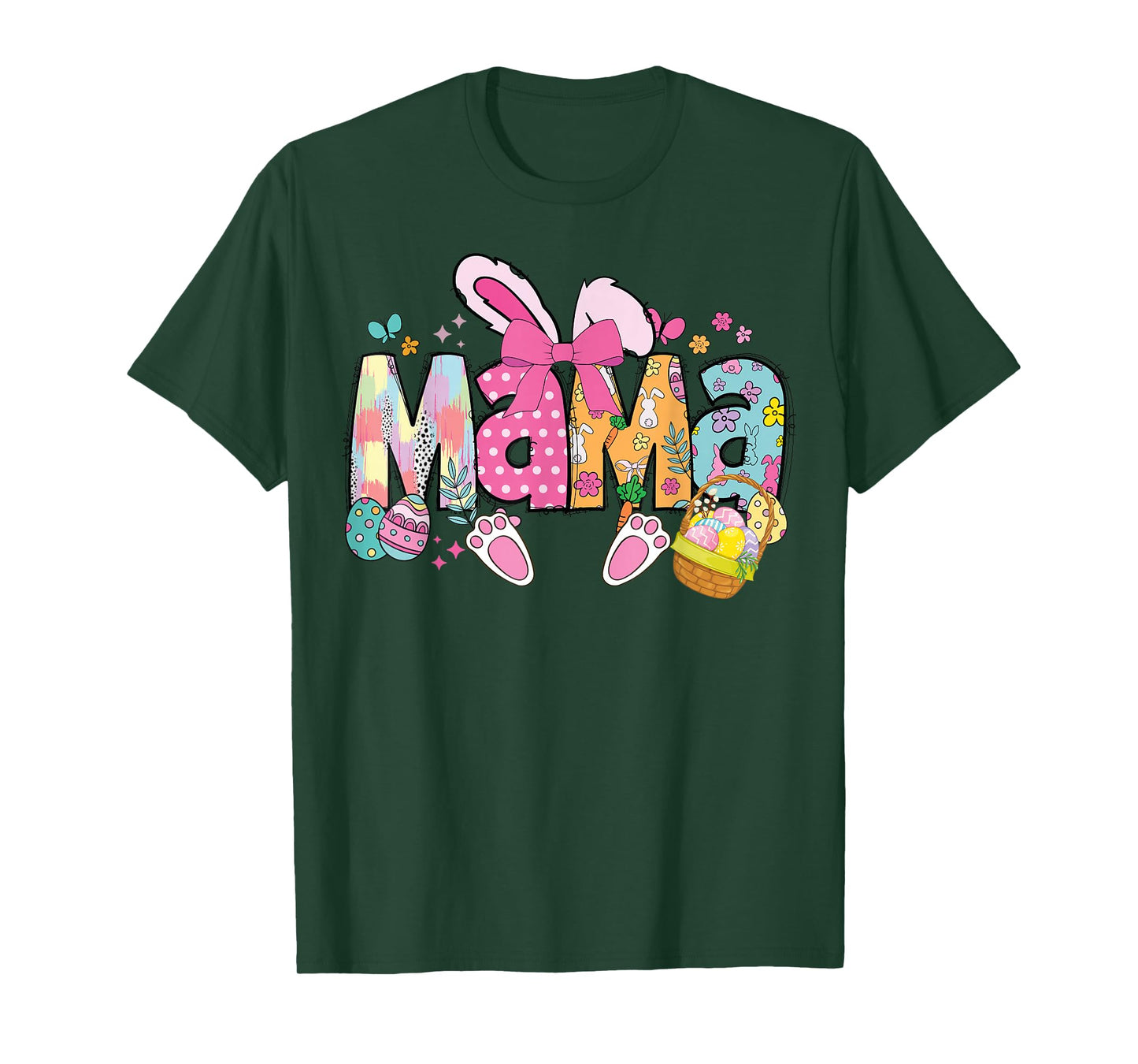 Mama Coquette Bow Bunny Easter Funny Mom Mommy Happy Easter T-Shirt