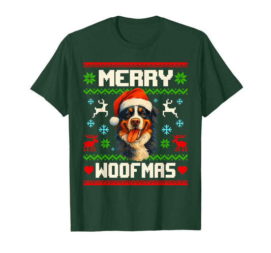 Bernese Mountain Christmas Ugly Sweater Pet Dog Lover Xmas T-Shirt