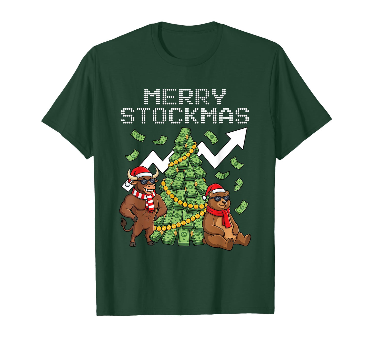 Investor Christmas Men Women Kids Funny Stock Market T-Shirt