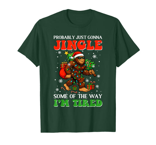 Some of The Way Santa Bigfoot Christmas Tree Xmas Lights T-Shirt