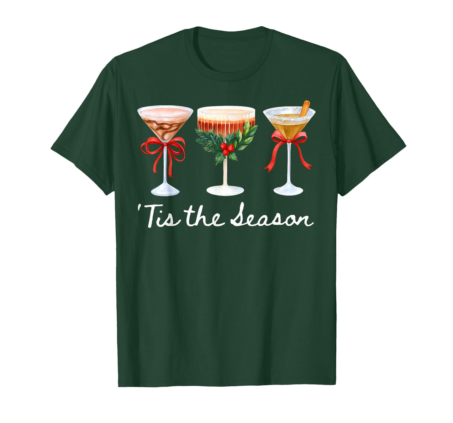 Tis The Season Espresso Martini Glasses Christmas Cocktail T-Shirt
