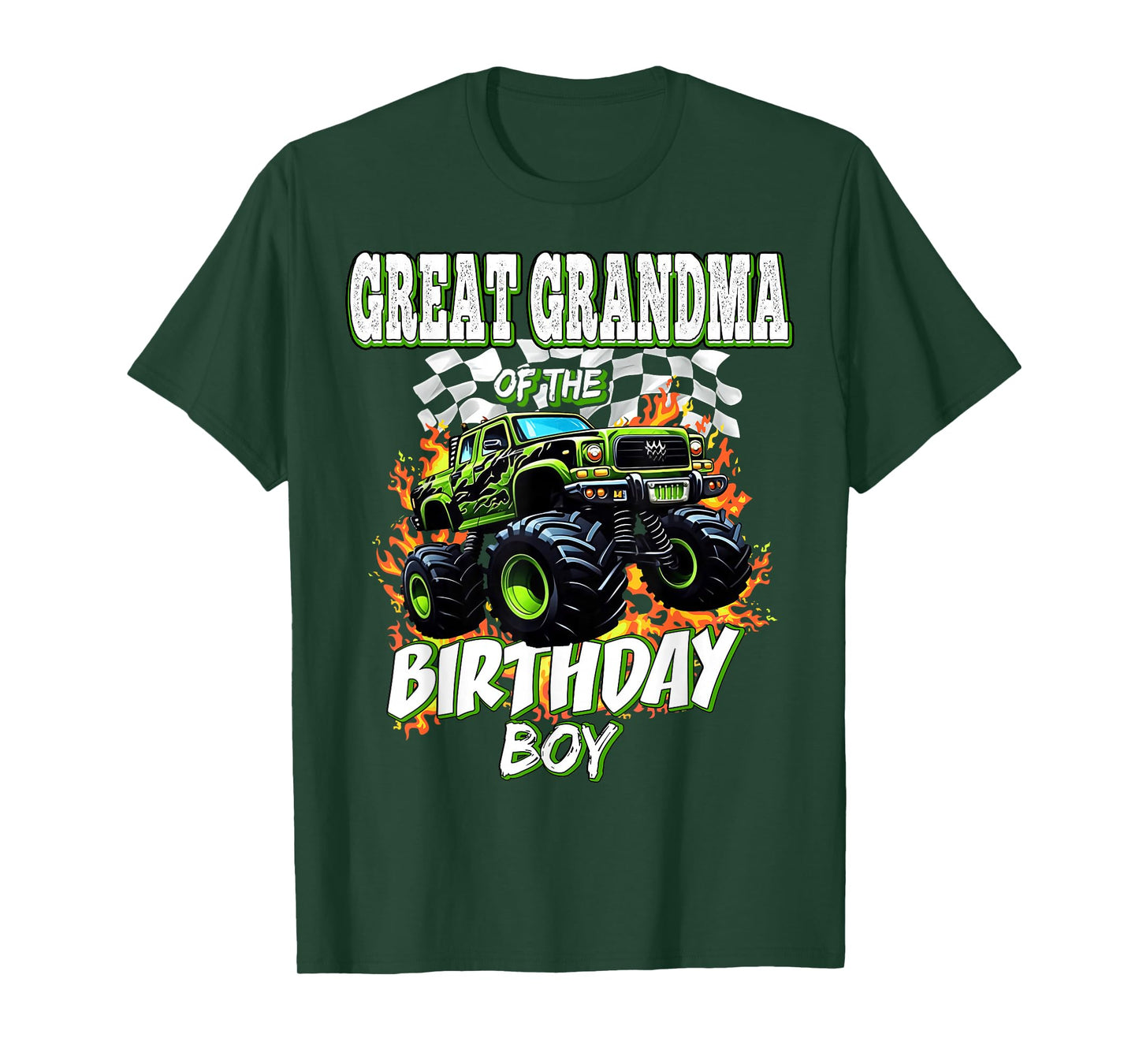 Great Grandma of The Birthday Boy Monster Truck Birthday Kid T-Shirt