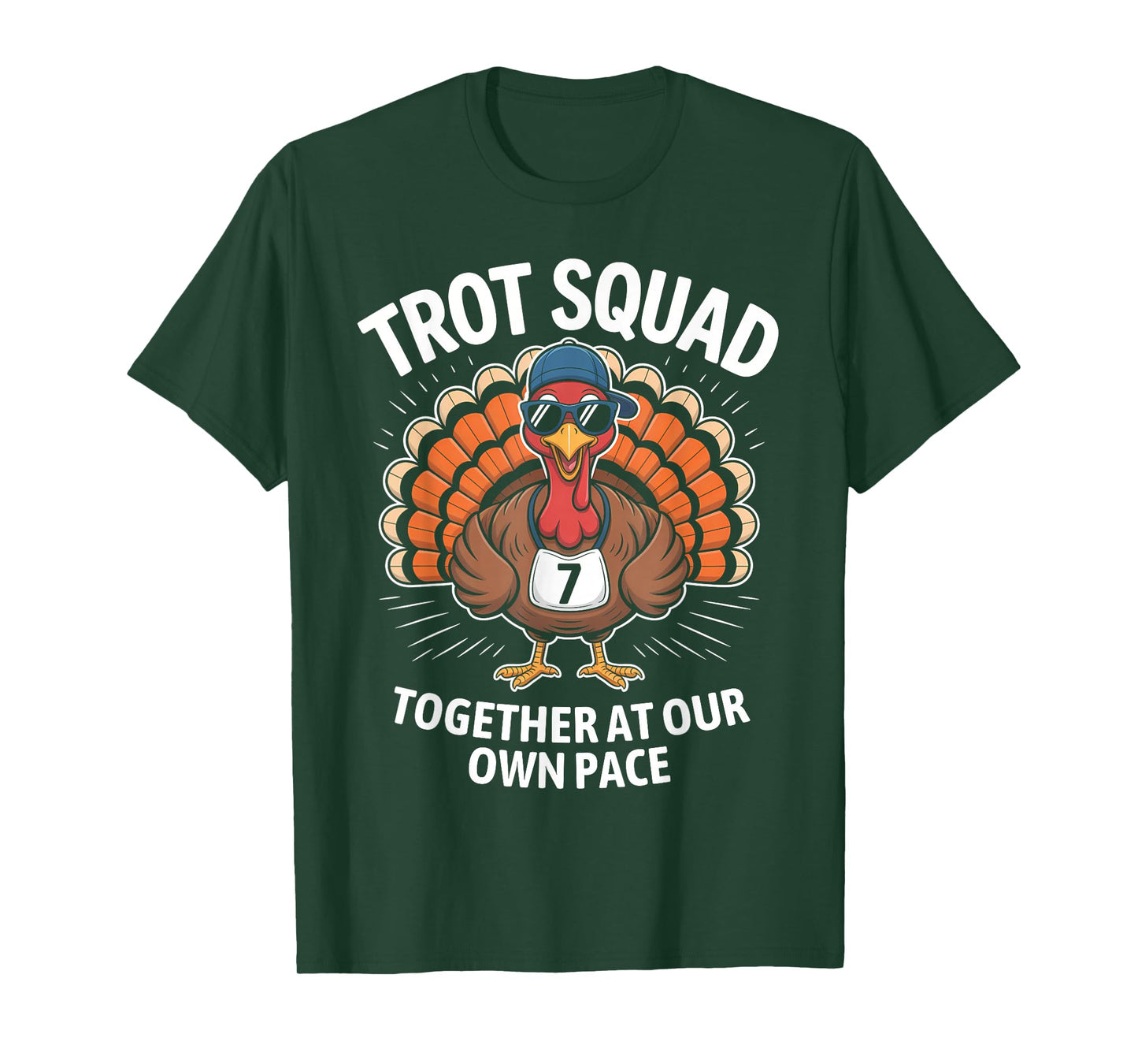 67 Thanksgiving Turkey Matching Number 7 Costume Trot Squad T-Shirt