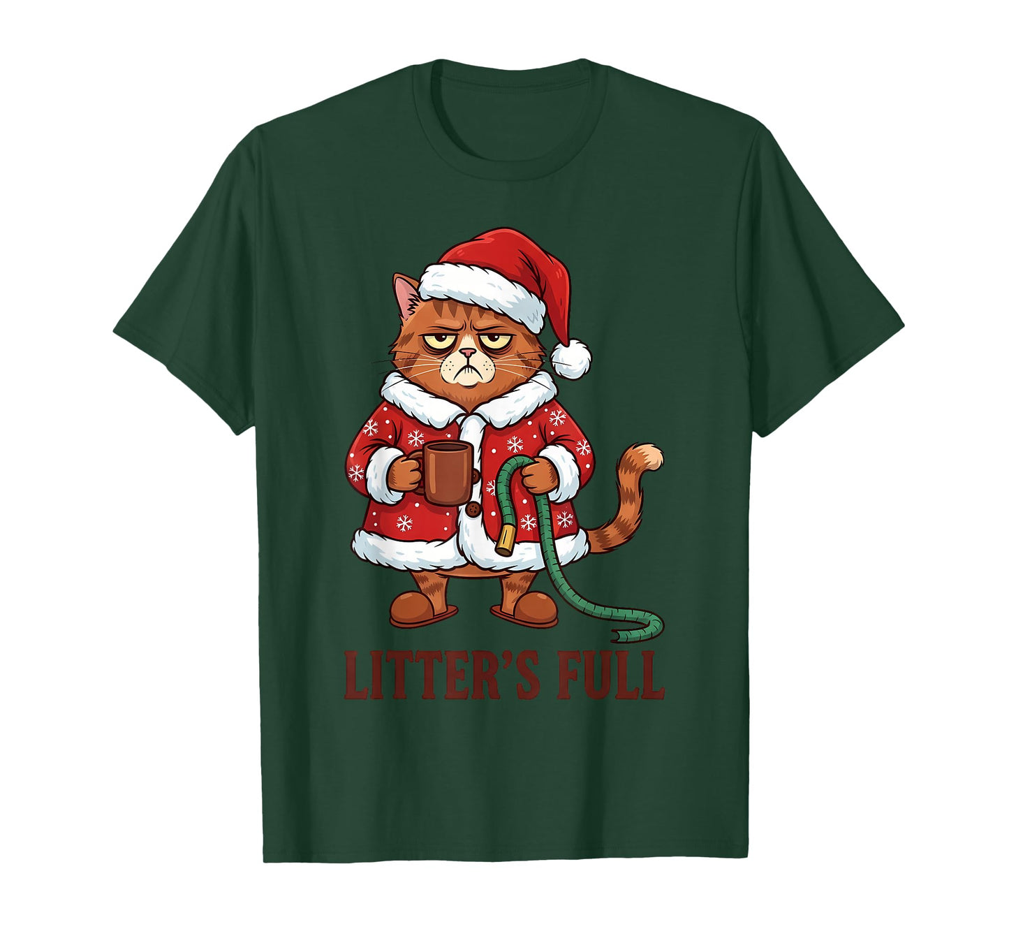 Litter’s Full Funny Cat Lovers Christmas Xmas Cat Meme T-Shirt