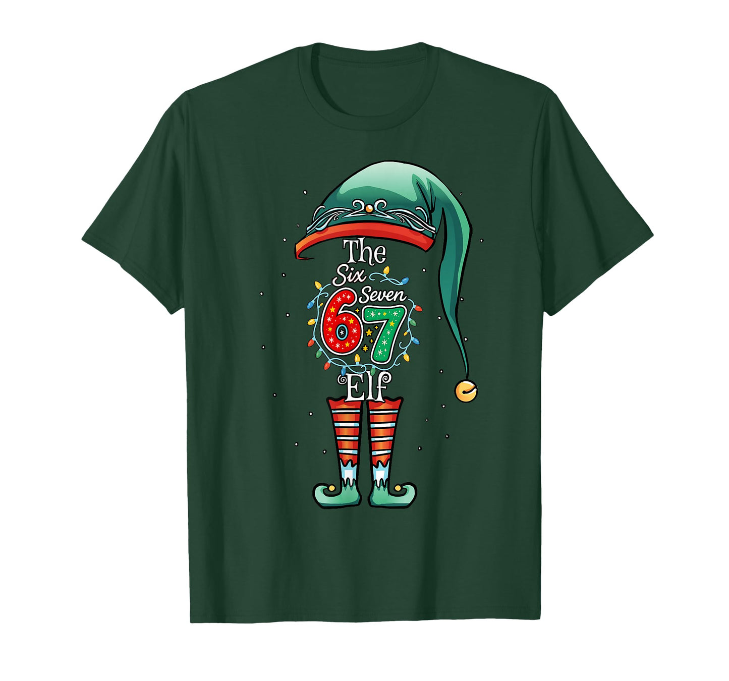 Fun 67 Meme Matching Family Elf Style Christmas 6 7 T-Shirt
