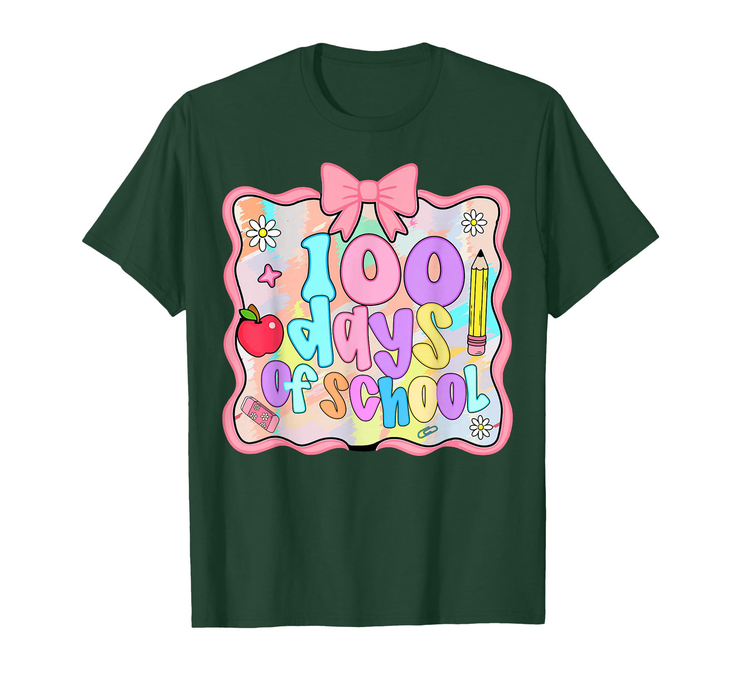 100 Days of School Preppy 100th Day of School Kids Teacher T-Shirt