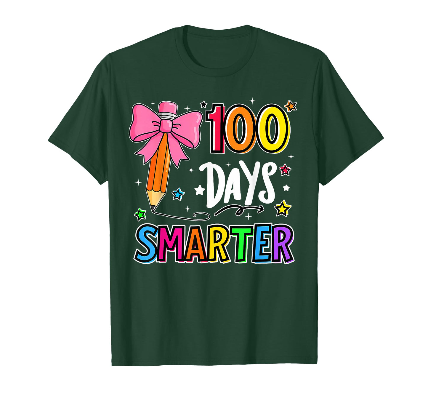 100 Days Smarter Bun 100th Day School Teacher Girls Kids T-Shirt