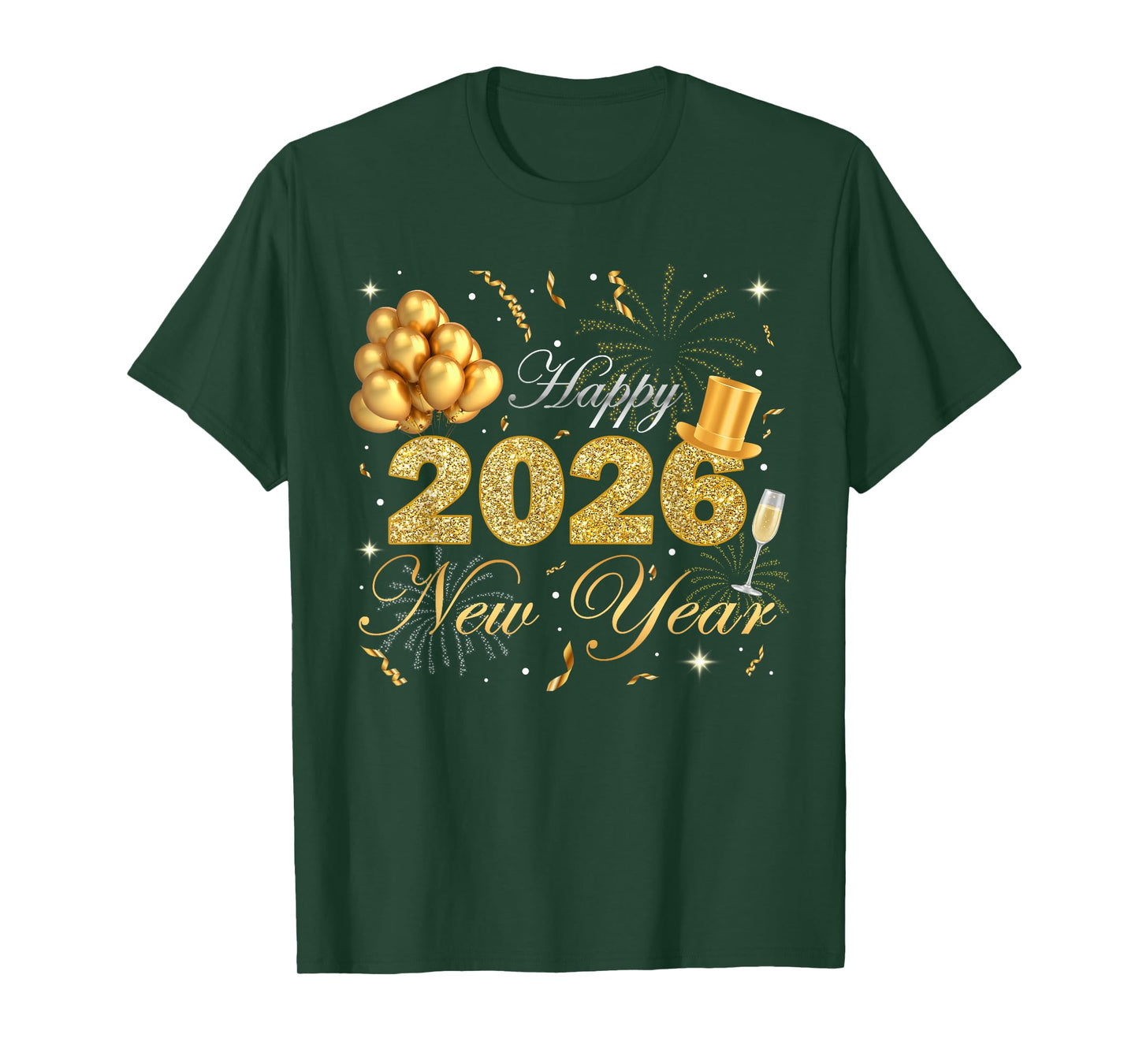 Happy New Year Eve Party 2026 Family Matching Costume T-Shirt