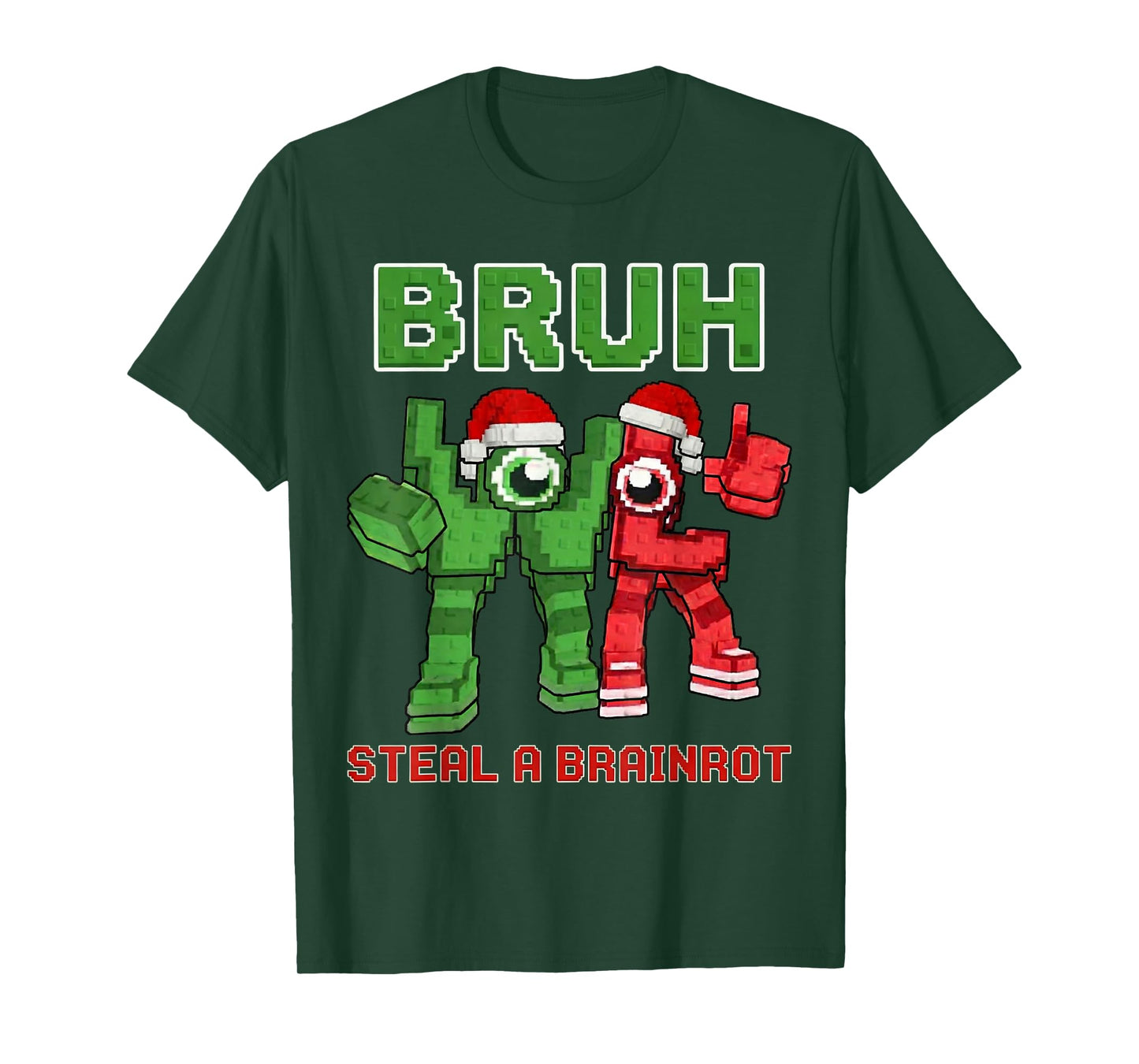 Bruh Steal a Brain Rot Shirt Funny Christmas Brainrot Meme T-Shirt