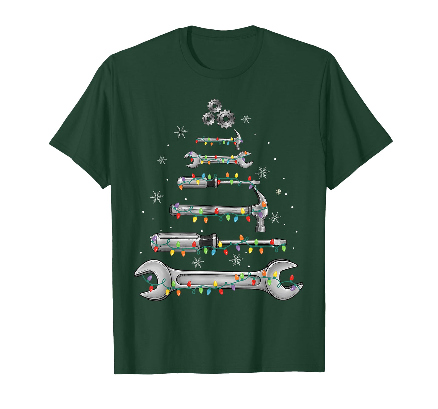Mechanic Tools Christmas Tree Garage Men Kids Xmas T-Shirt