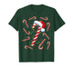 Candy Cane Santa Christmas Red and White Funny Xmas Lights T-Shirt