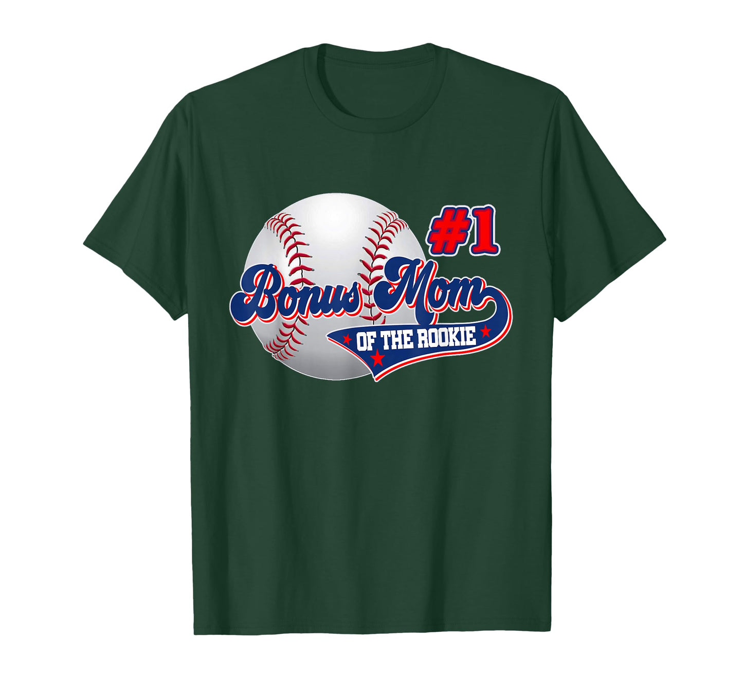 Bonus Mom Rookie of Year 1st Birthday Baseball Theme T-Shirt