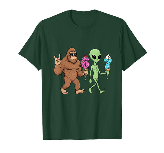 67 Drip Meme Funny Six Seven Bigfoot Alien Sasquatch Rock T-Shirt