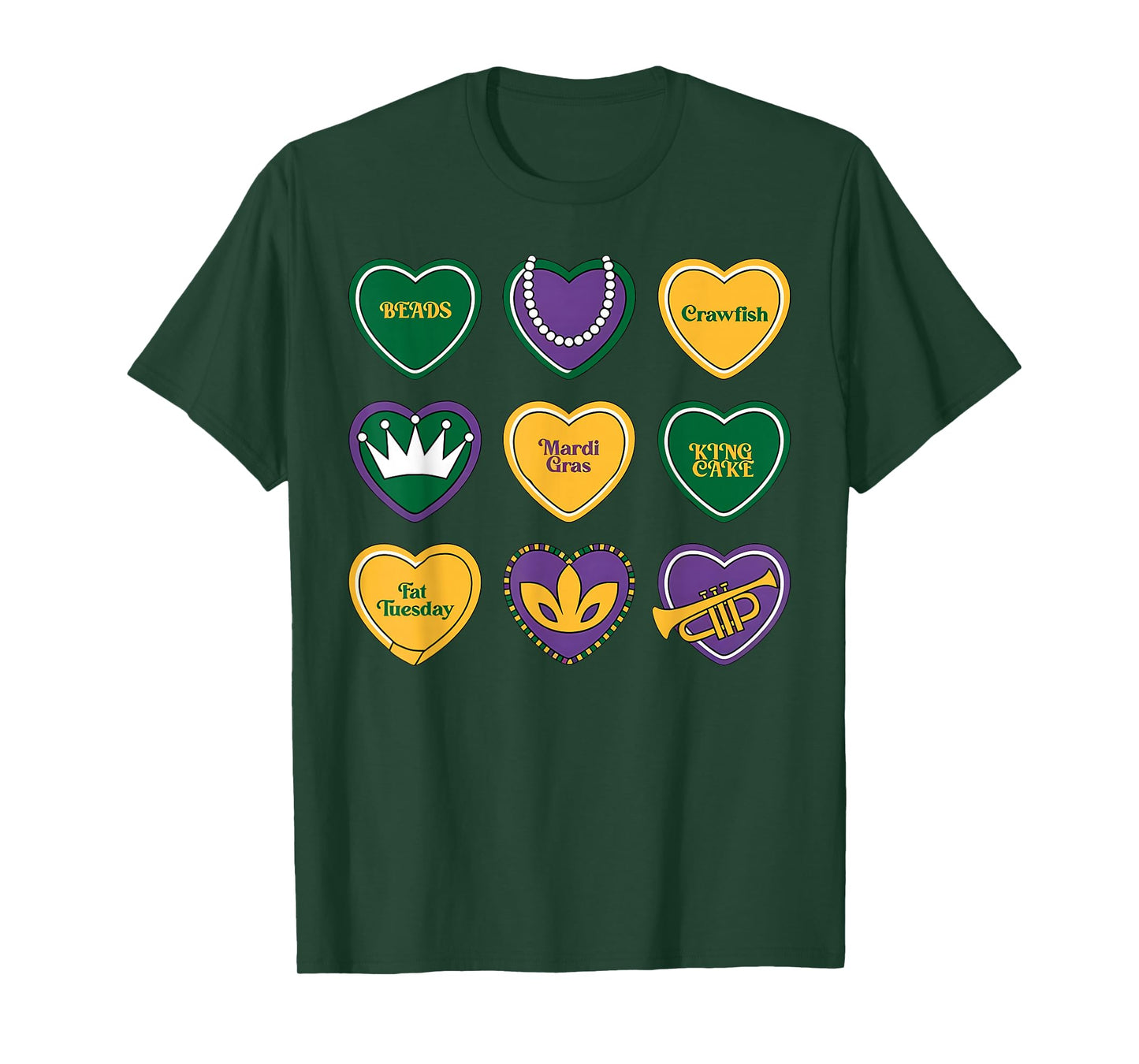 Mardi Gras Conversation Heart Candy Festival New Orleans T-Shirt