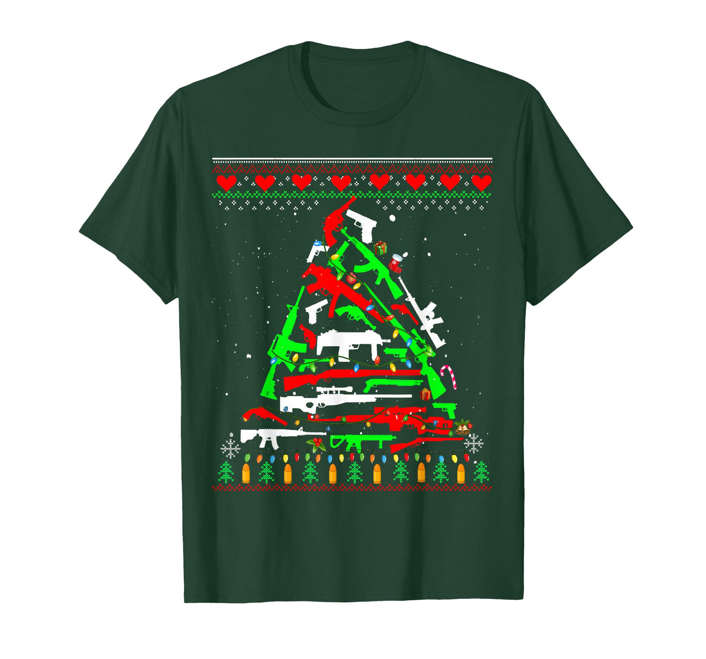 Weapon Gun Rifle Christmas Tree for Weapon Fools & Patriots T-Shirt