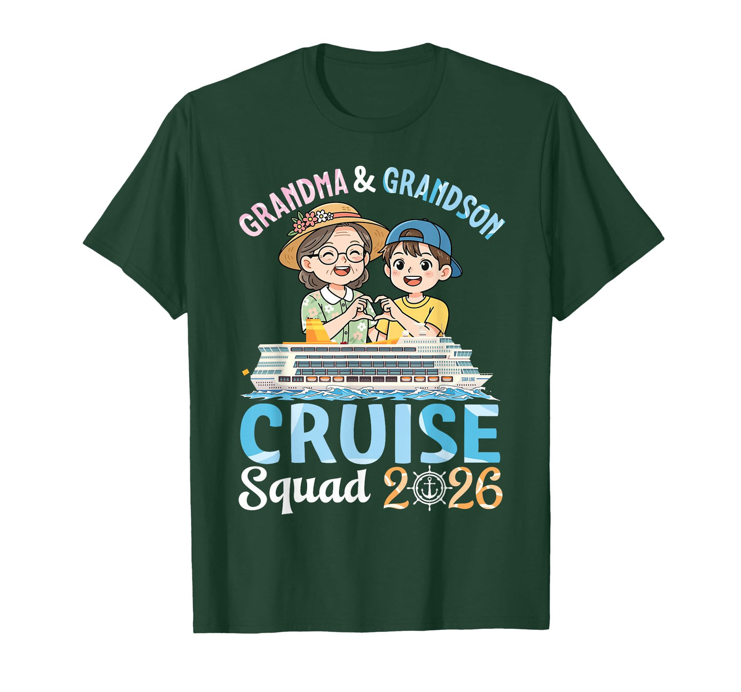 Grandma & Grandson Cruise Squad 2026 Family Trip Together T-Shirt