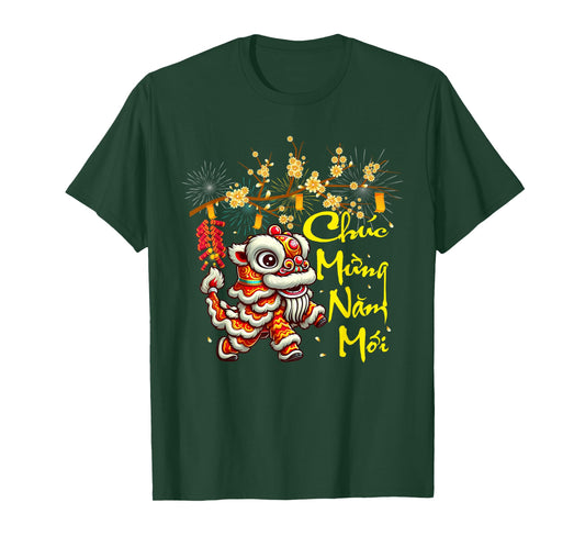 Funny Chuc Mung NAM Moi Happy Vietnamese New Year Lion Dance T-Shirt