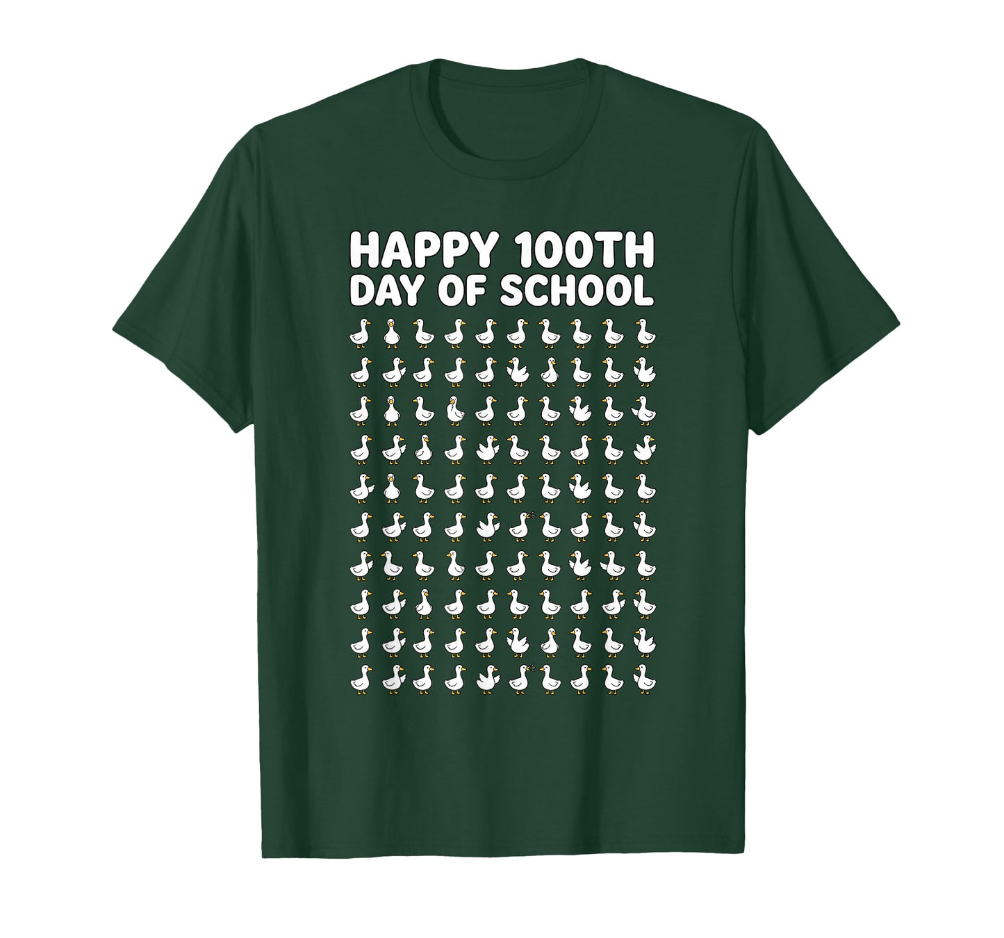 100th Day of School Ducks Goose Counting Teacher Student T-Shirt