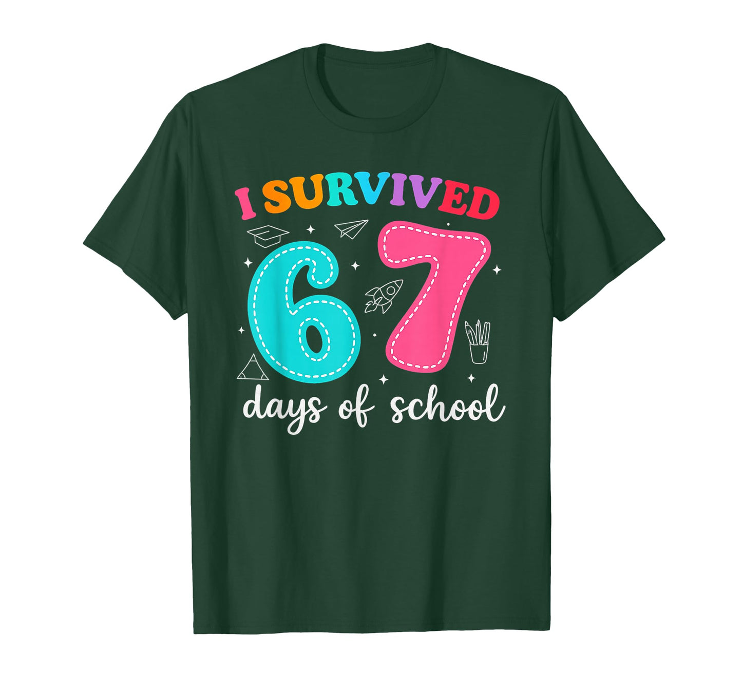I Survived 67 Days of School Funny Meme Teacher Student T-Shirt