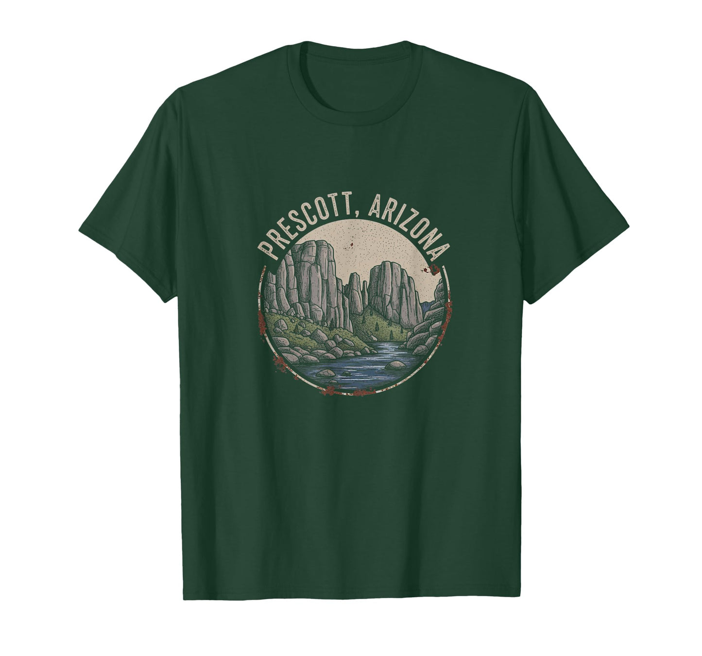 Vintage Prescott Arizona Drawing Art Design T-Shirt
