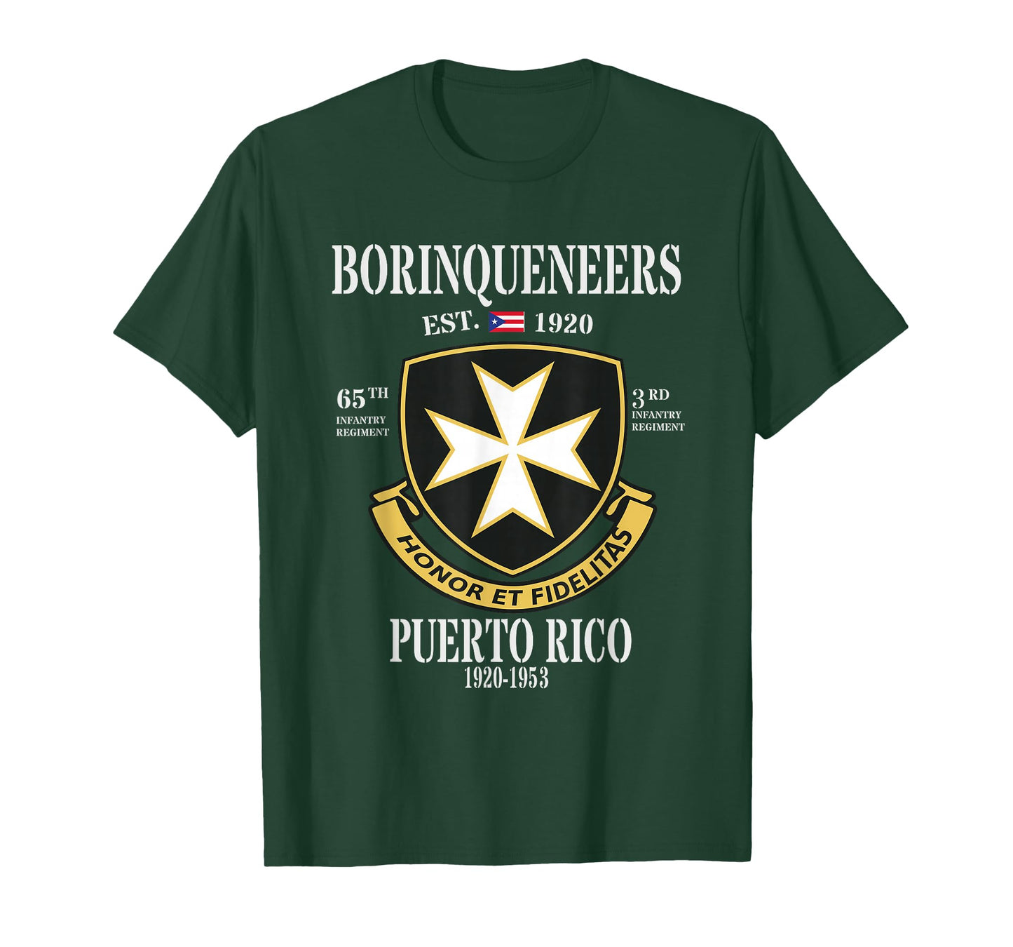 Borinqueneers 65th Infantry Regiment Puerto Rico Flag T-Shirt