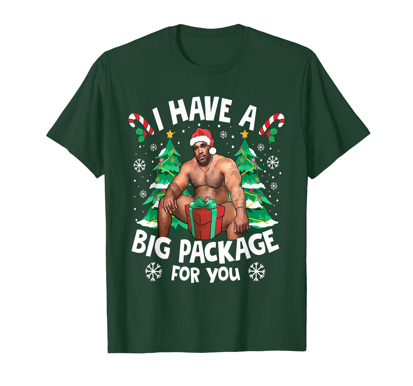 Christmas I Have A Big Package for You Naughty Big Black Guy T-Shirt