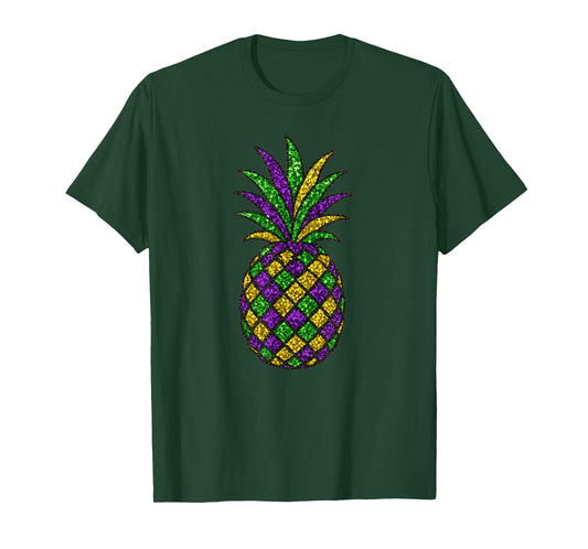 Mardi Gras Pineapple Hawaiian Tropical Party Men Women Kids T-Shirt