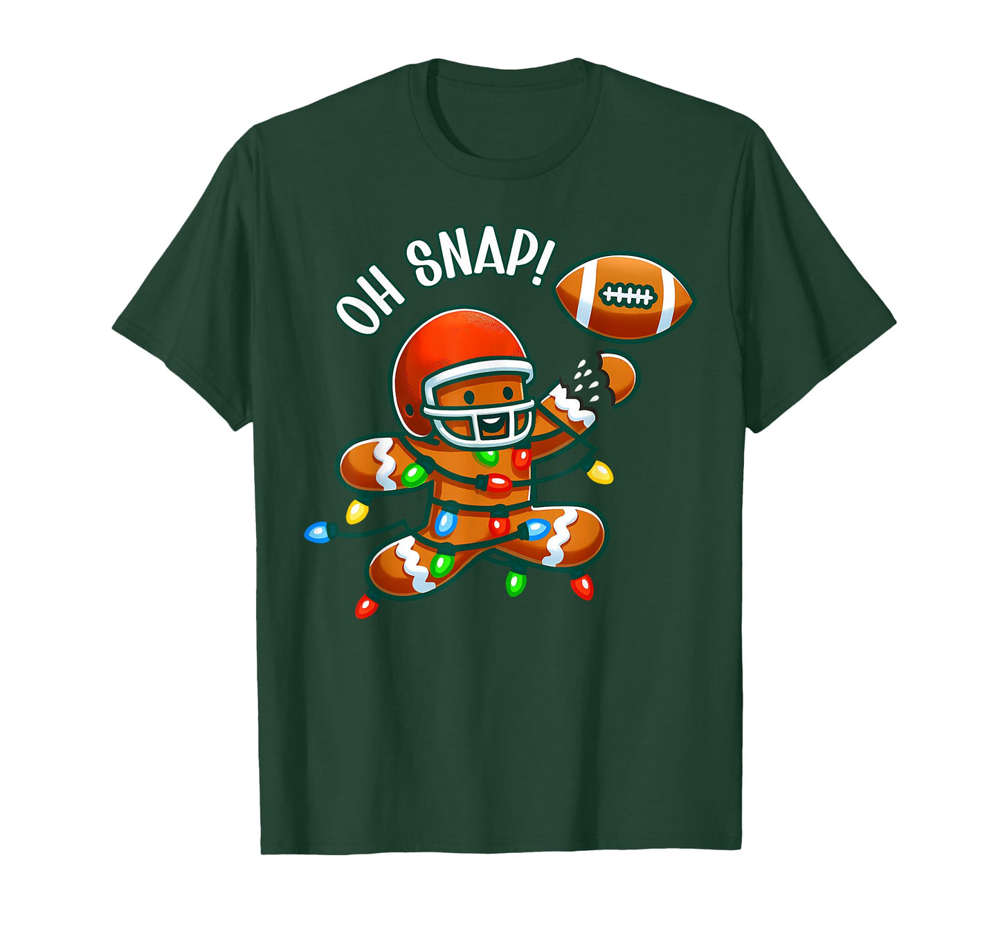 Oh Snap Gingerbreadman Christmas Football Men Women Kids T-Shirt