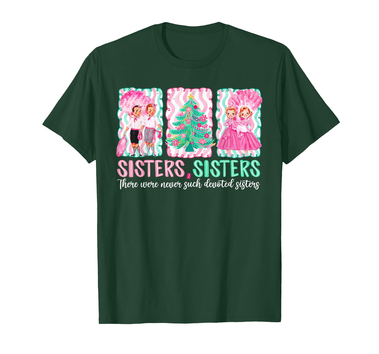 Devoted Sisters Merry Christmas White Xmas Pajamas Holiday T-Shirt