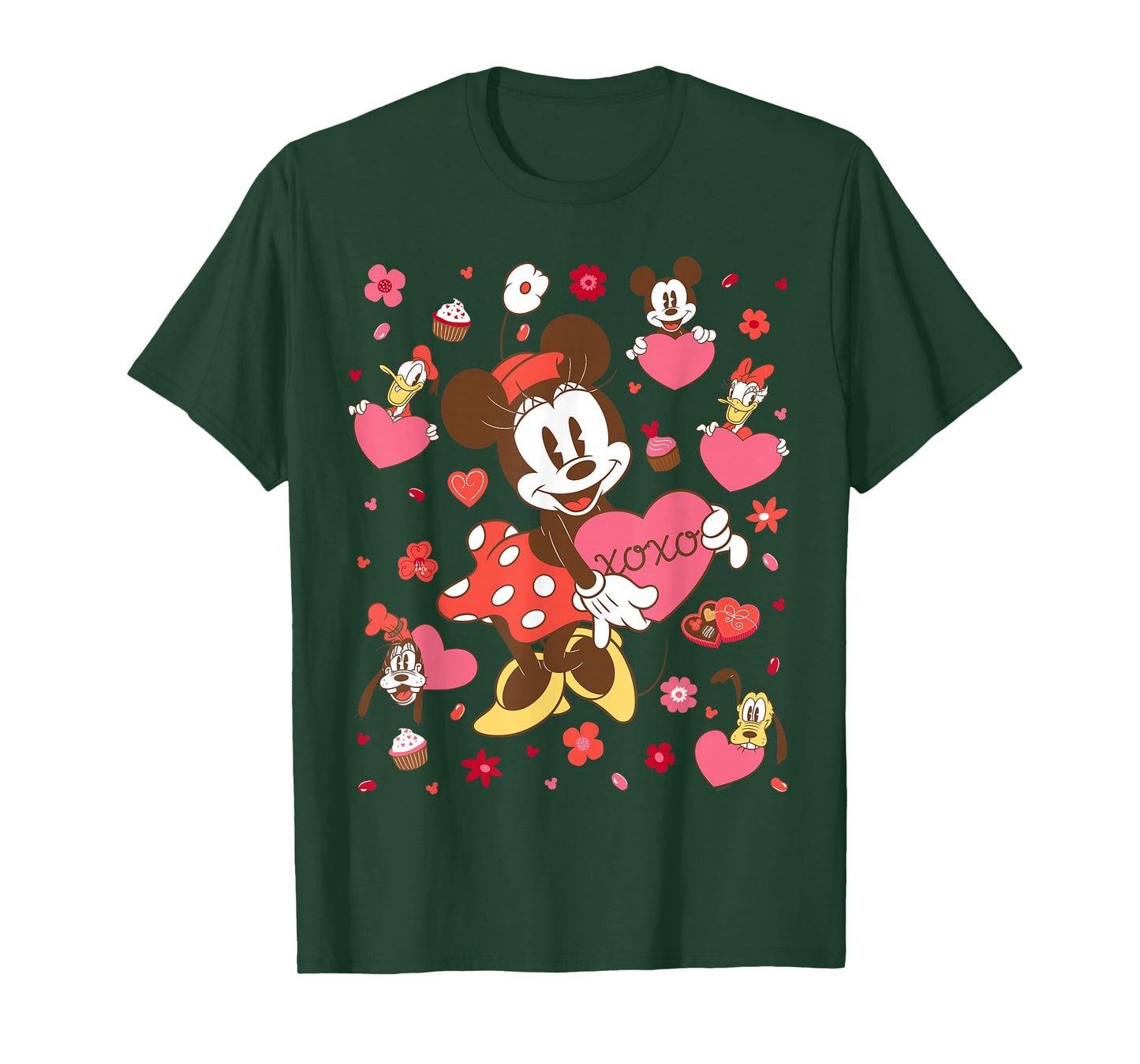 Disney Minnie Mouse & Friends Valentine's Day Retro Hearts T-Shirt