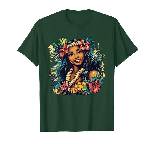 Aloha Smile Lei Hibiscus Paradise Hawaiian Woman T-Shirt