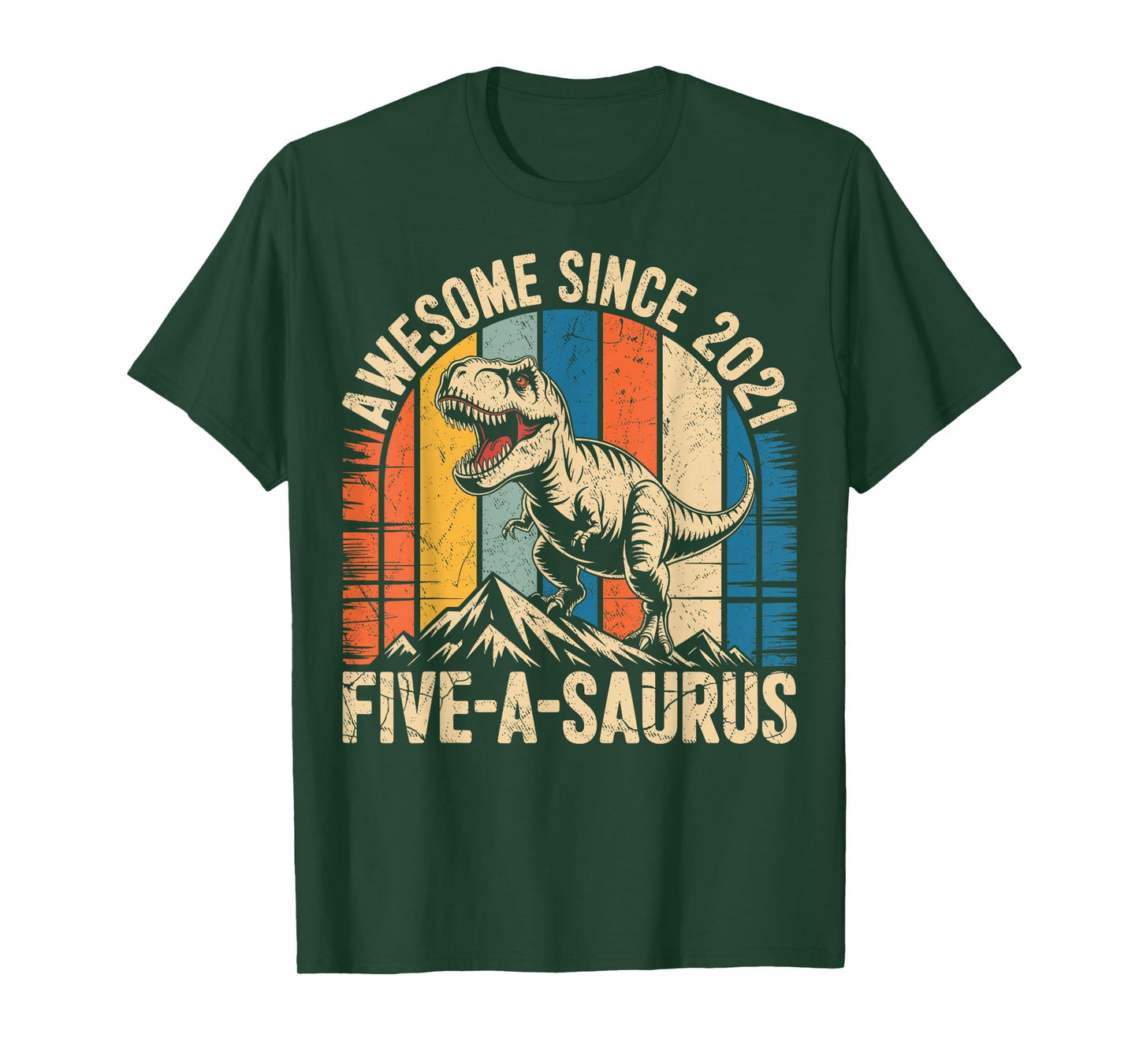 5 Year Old Dinosaur 5th Birthday Five Saurus Boys Kids T-Shirt