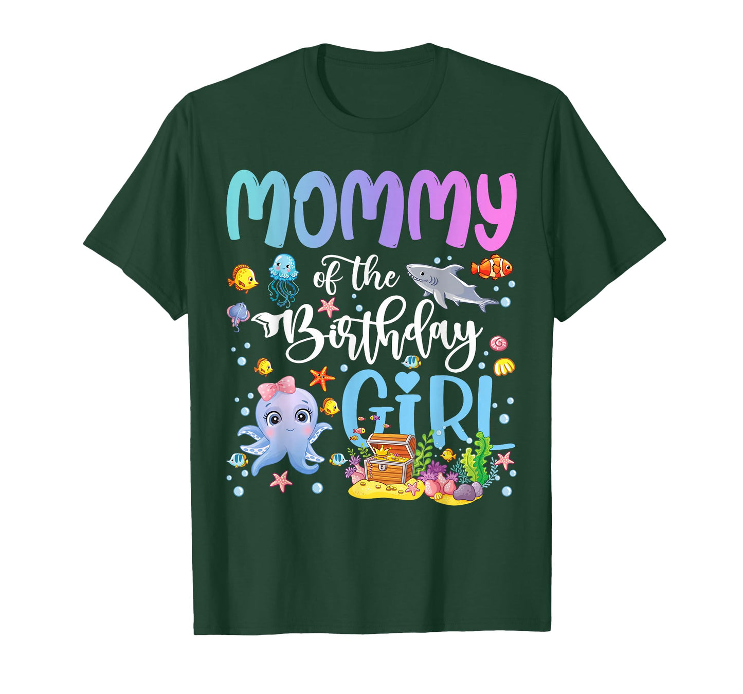 Mommy of The Birthday Girl Sea Fish Ocean Aquarium T-Shirt