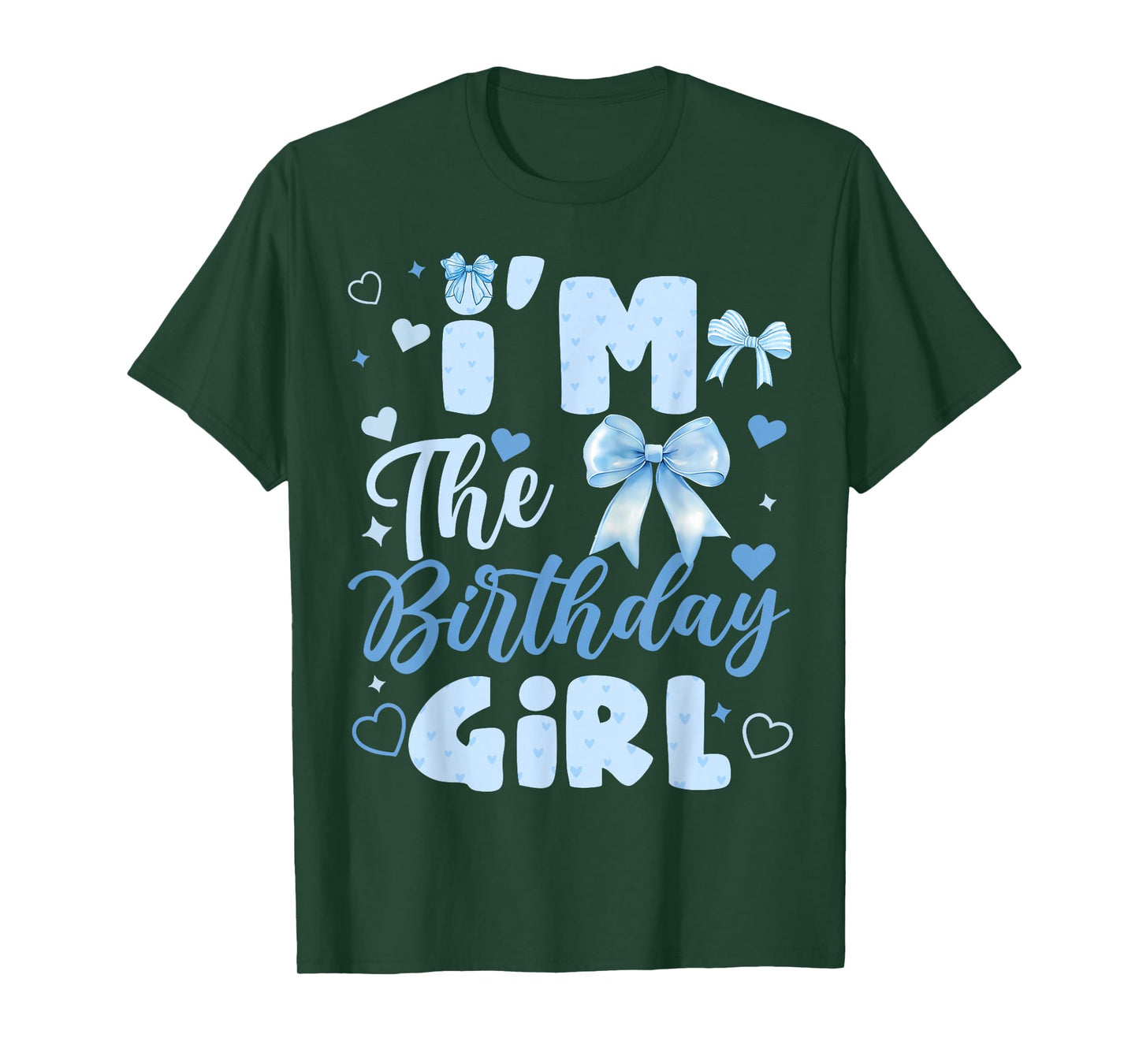 I'm The Birthday Girl Bow Blue Cute Matching Family Party T-Shirt