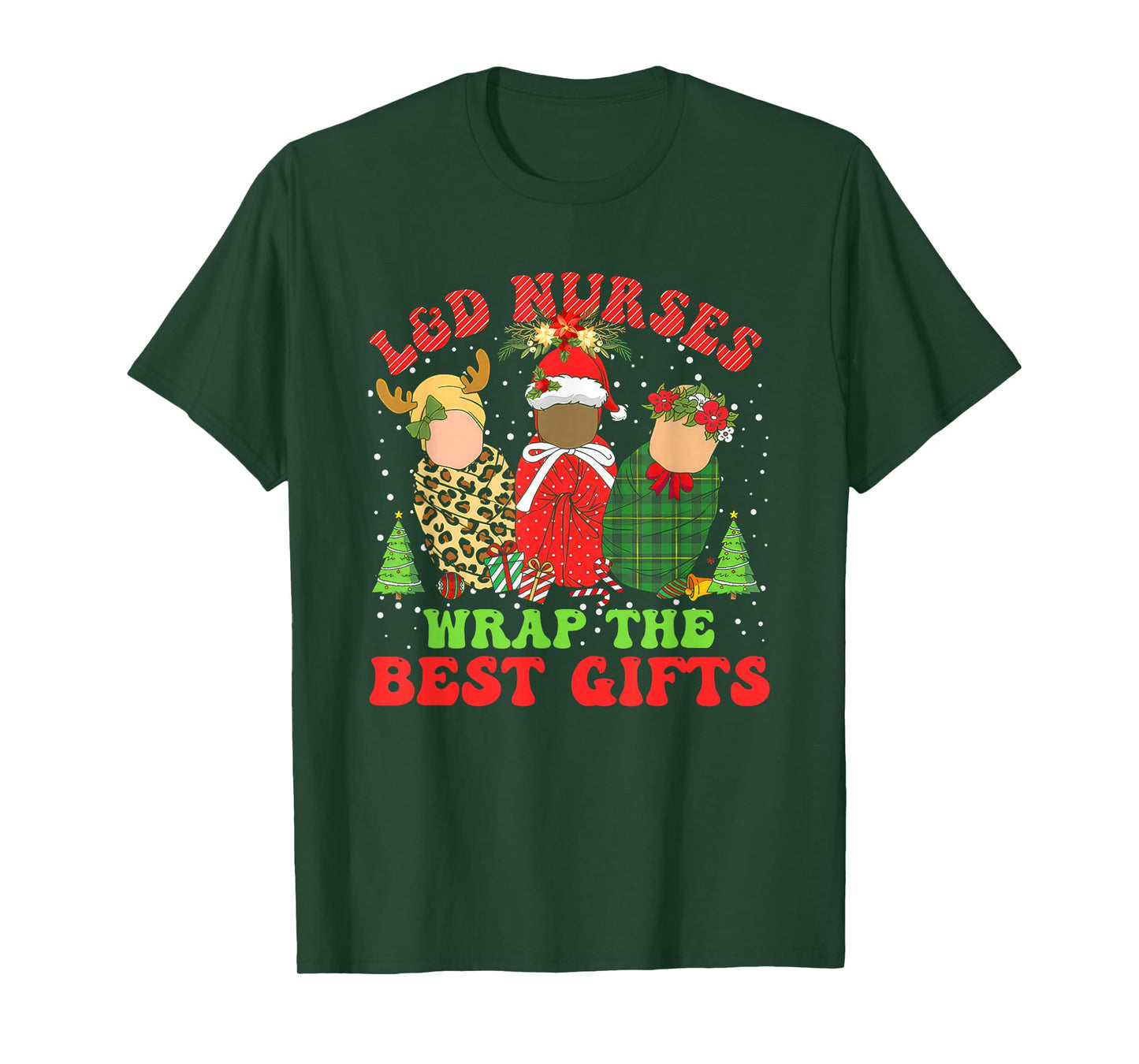 L&d Labor and Delivery Nurses Wrap The Baby Gift Christmas T-Shirt