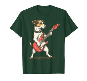 Jack Russell Terrier Dog Playing Guitar Rocker Guitarist T-Shirt