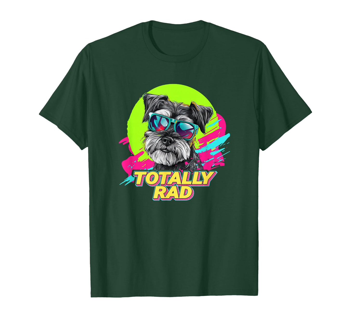 Totally Rad Retro Vintage 80s 90s Miniature Schnauzer Lover T-Shirt